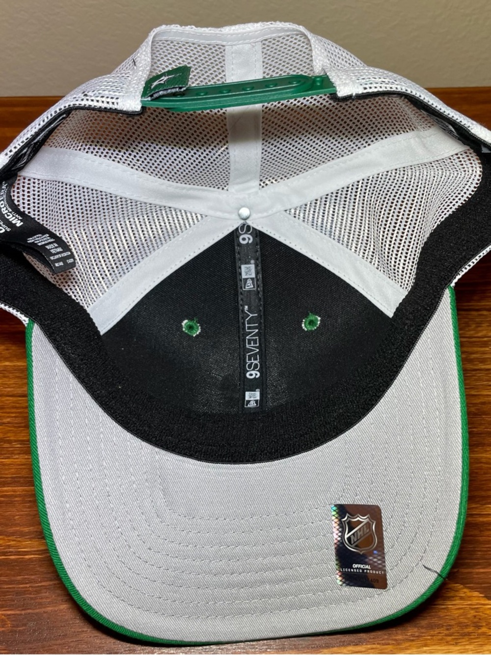 New Era Dallas Stars Snapback Hat 9Seventy Stretch-Snap Cap OSFM White Green NEW - Picture 7 of 7